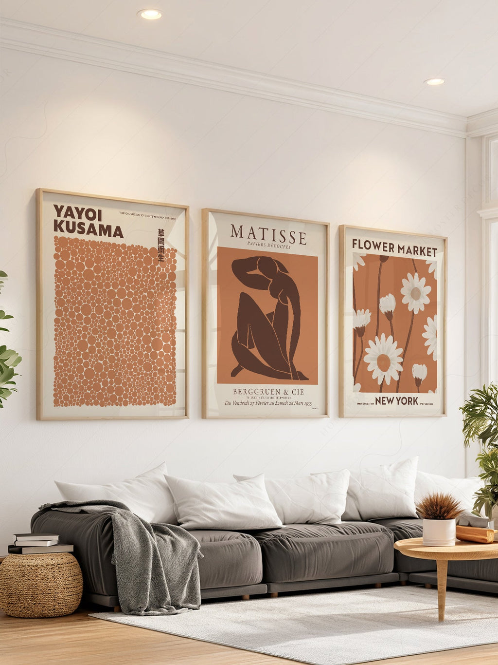 Matisse Kusama Flower Market Print Set – Neutral Earthy Gallery Wall Art