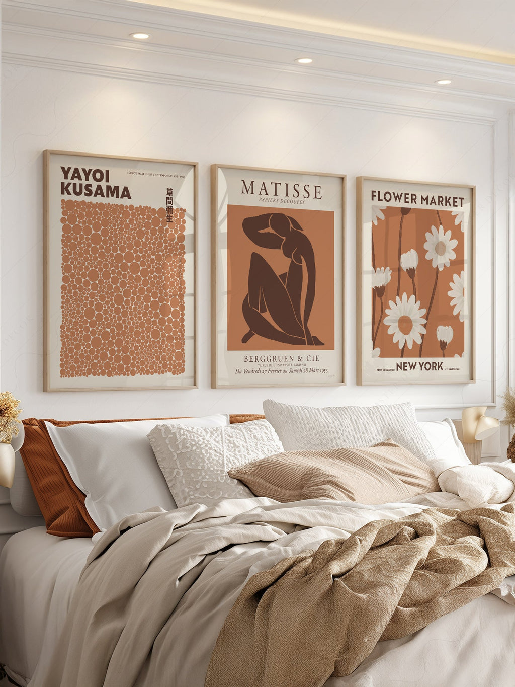 Matisse Kusama Flower Market Print Set – Neutral Earthy Gallery Wall Art
