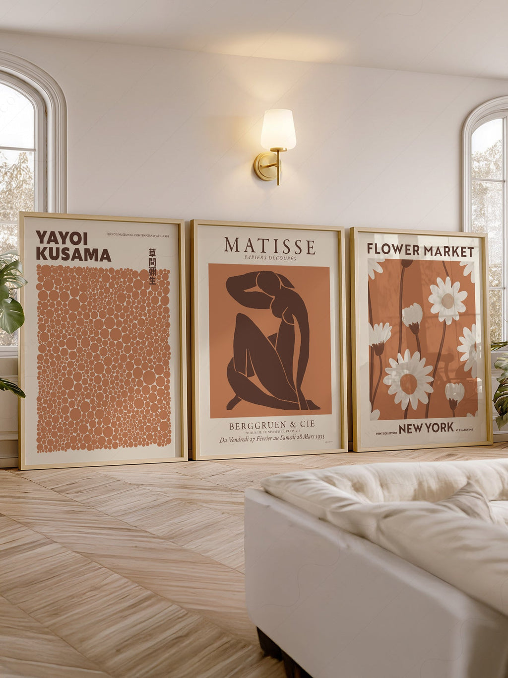 Matisse Kusama Flower Market Print Set – Neutral Earthy Gallery Wall Art