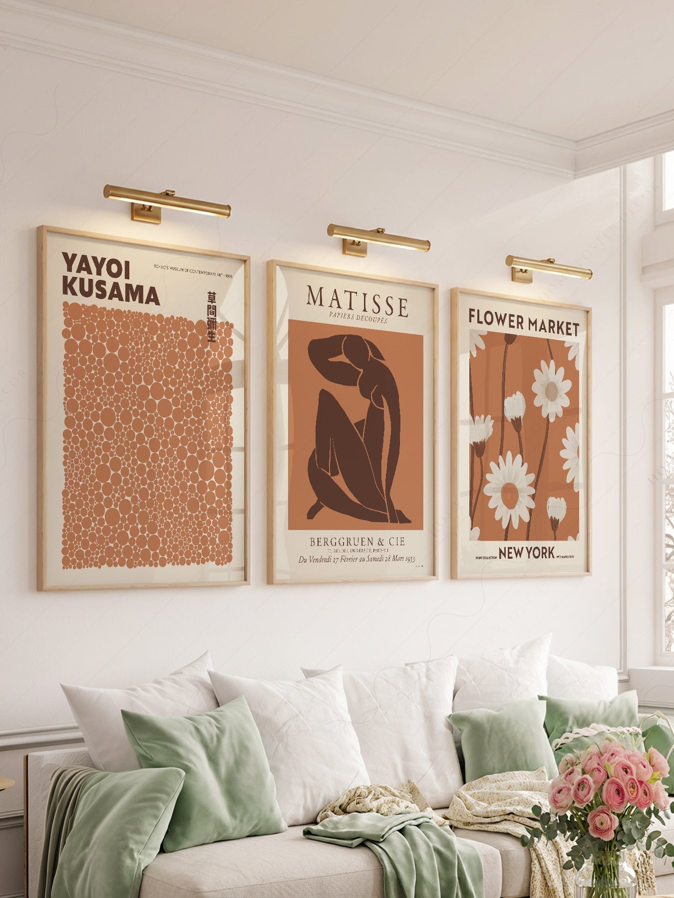 Matisse Kusama Flower Market Print Set – Neutral Earthy Gallery Wall Art