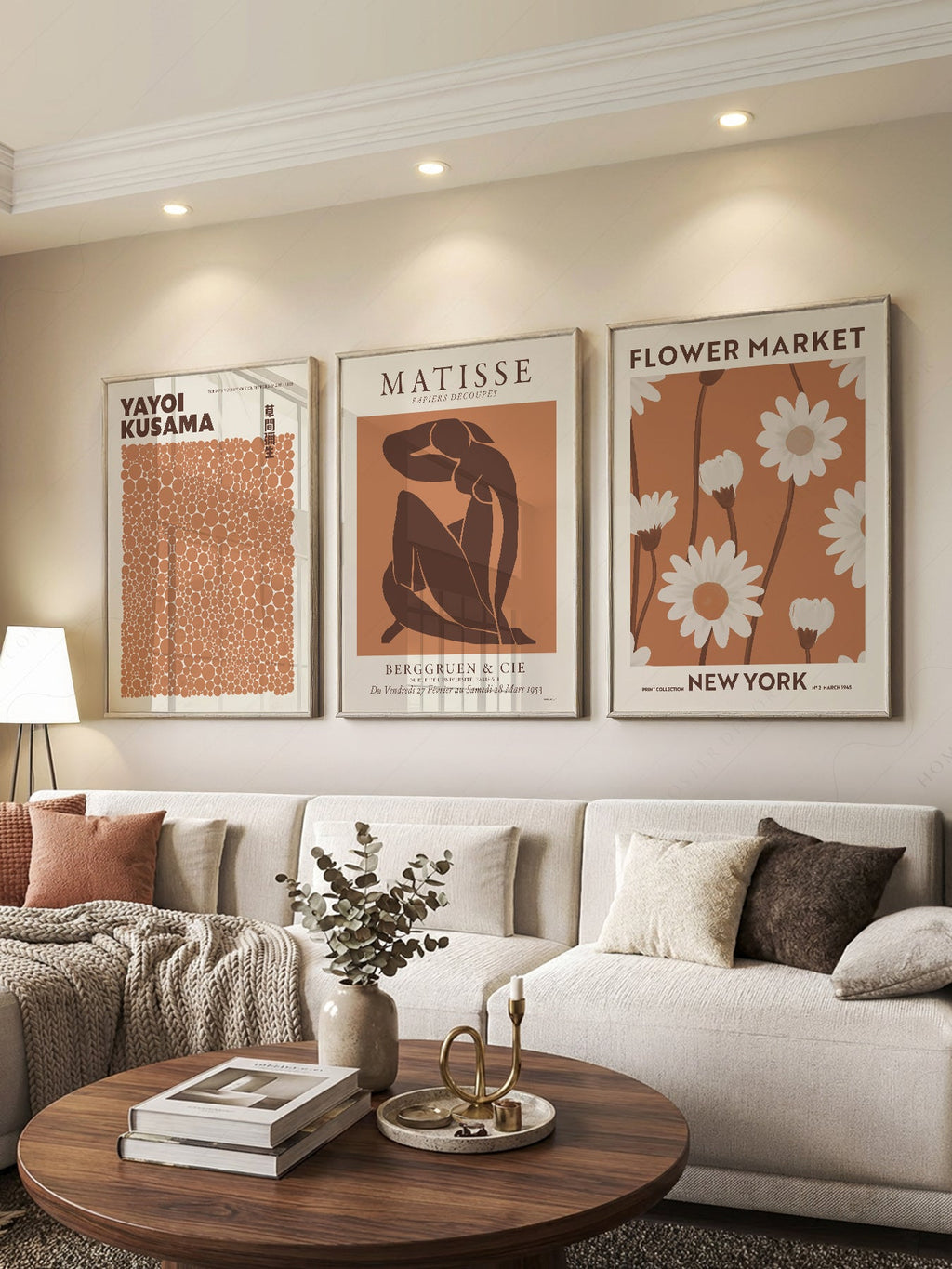 Matisse Kusama Flower Market Print Set – Neutral Earthy Gallery Wall Art