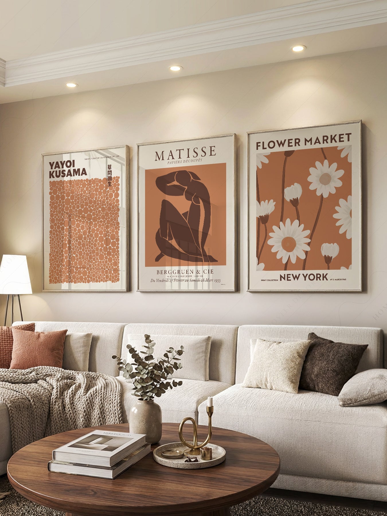 Matisse Kusama Flower Market Print Set – Neutral Earthy Gallery Wall Art