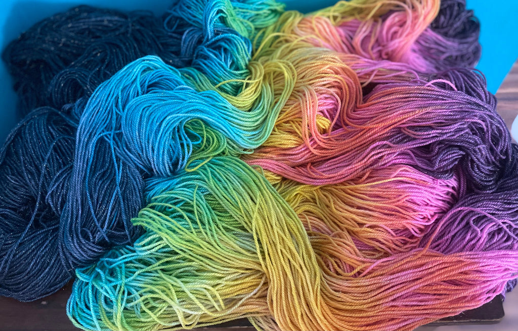 Solar Eclipse - Gold Stellina Sock Yarn