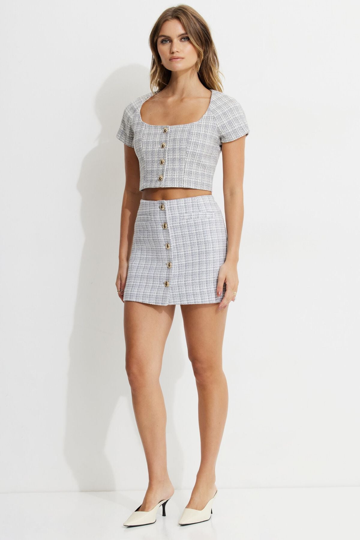 Chemisier court en tweed