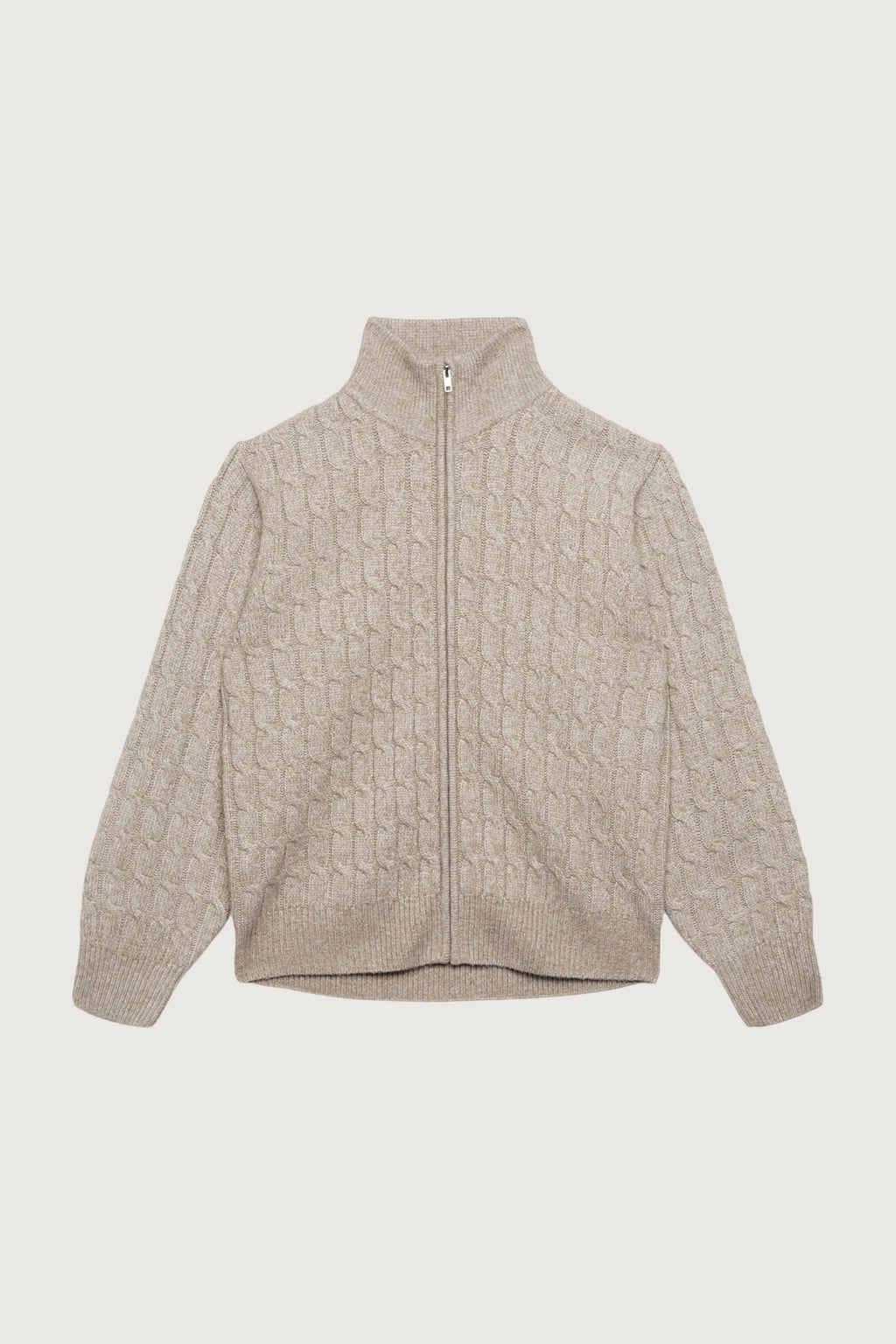 CARDIGAN FERMÉ À GLISSIÈRE EN MAILLE TORSADES