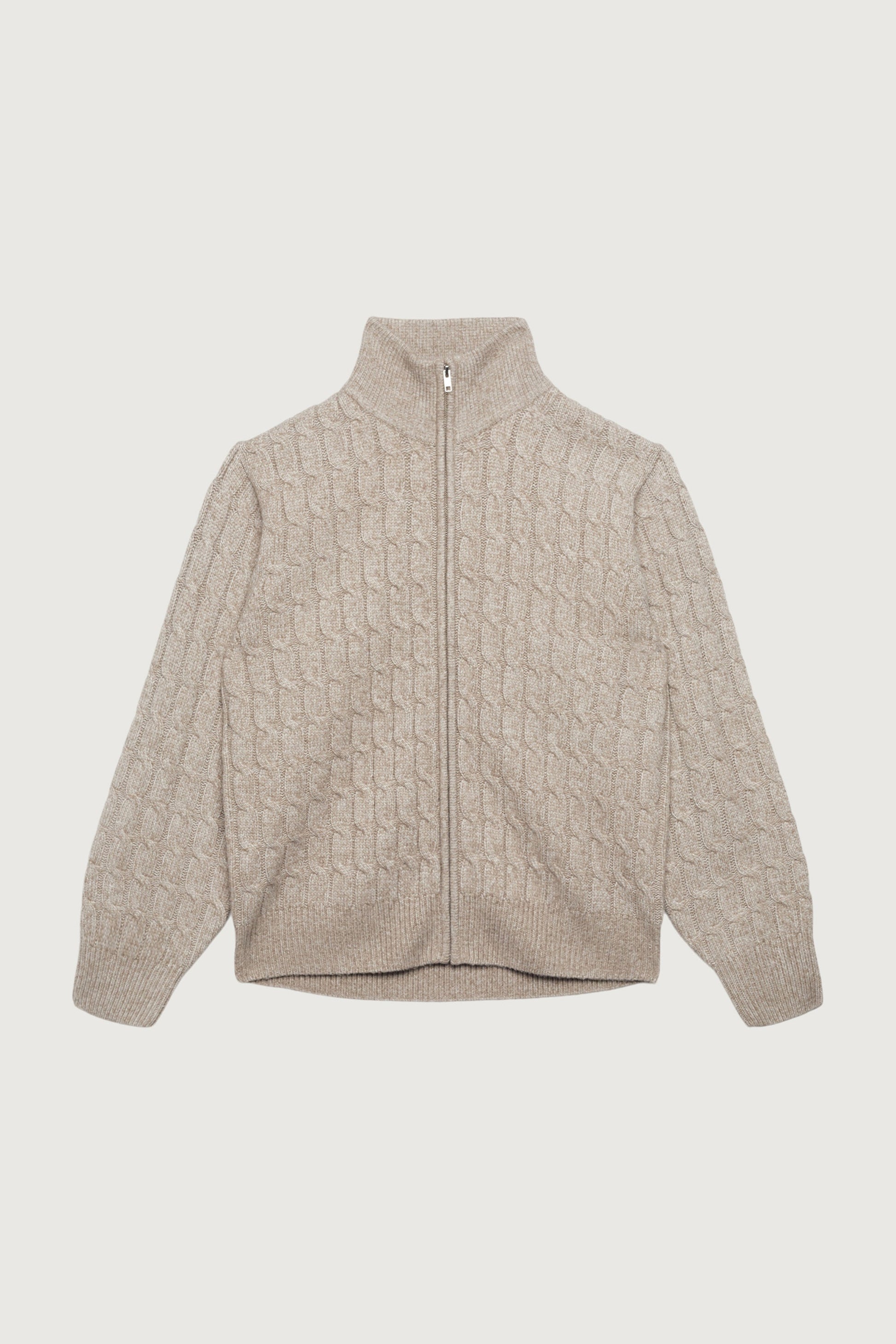CARDIGAN FERMÉ À GLISSIÈRE EN MAILLE TORSADES