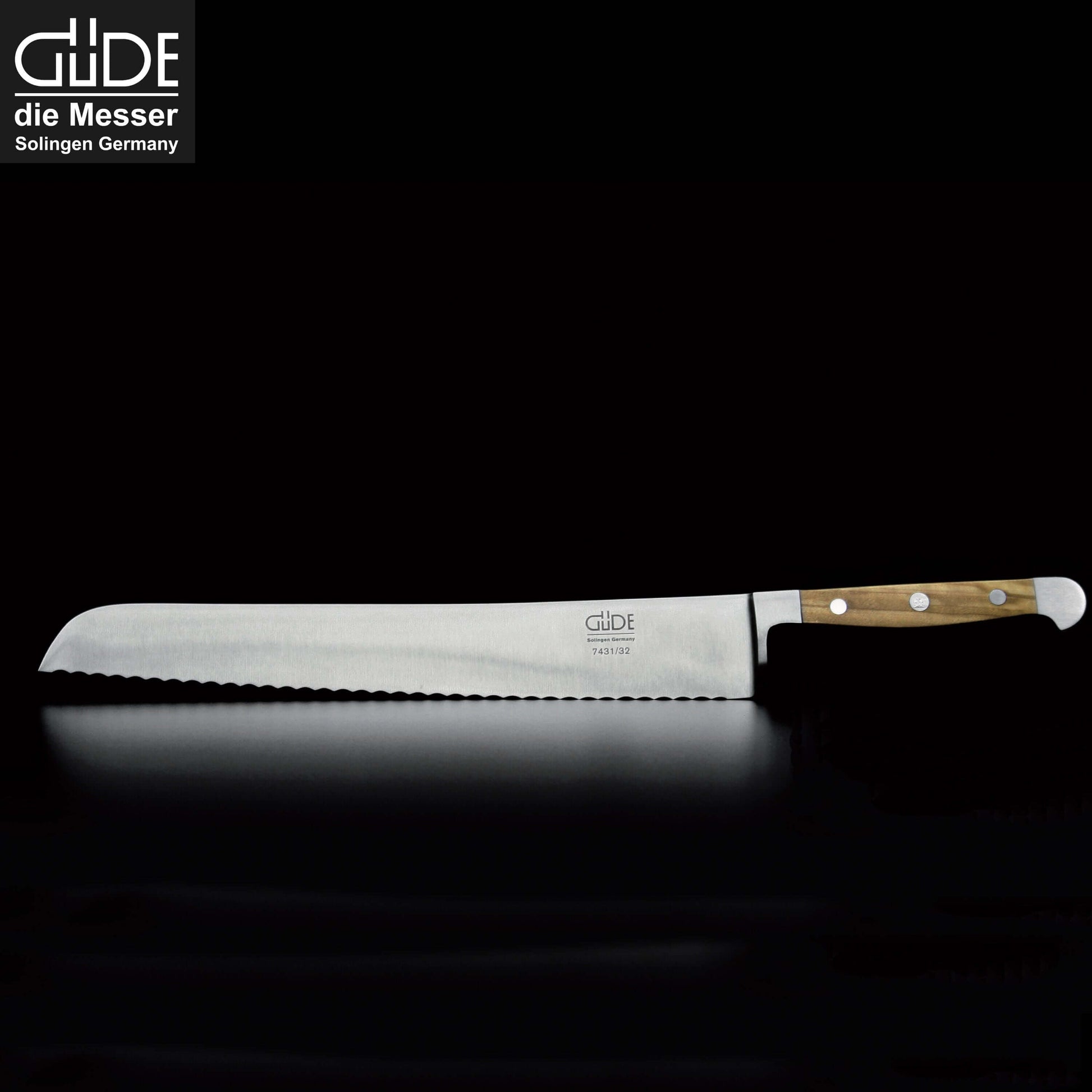ALPHA OLIVE | Bread Knife Franz Dude 12.5 " Right hand Version| Forged steel / Olive Wood Handle