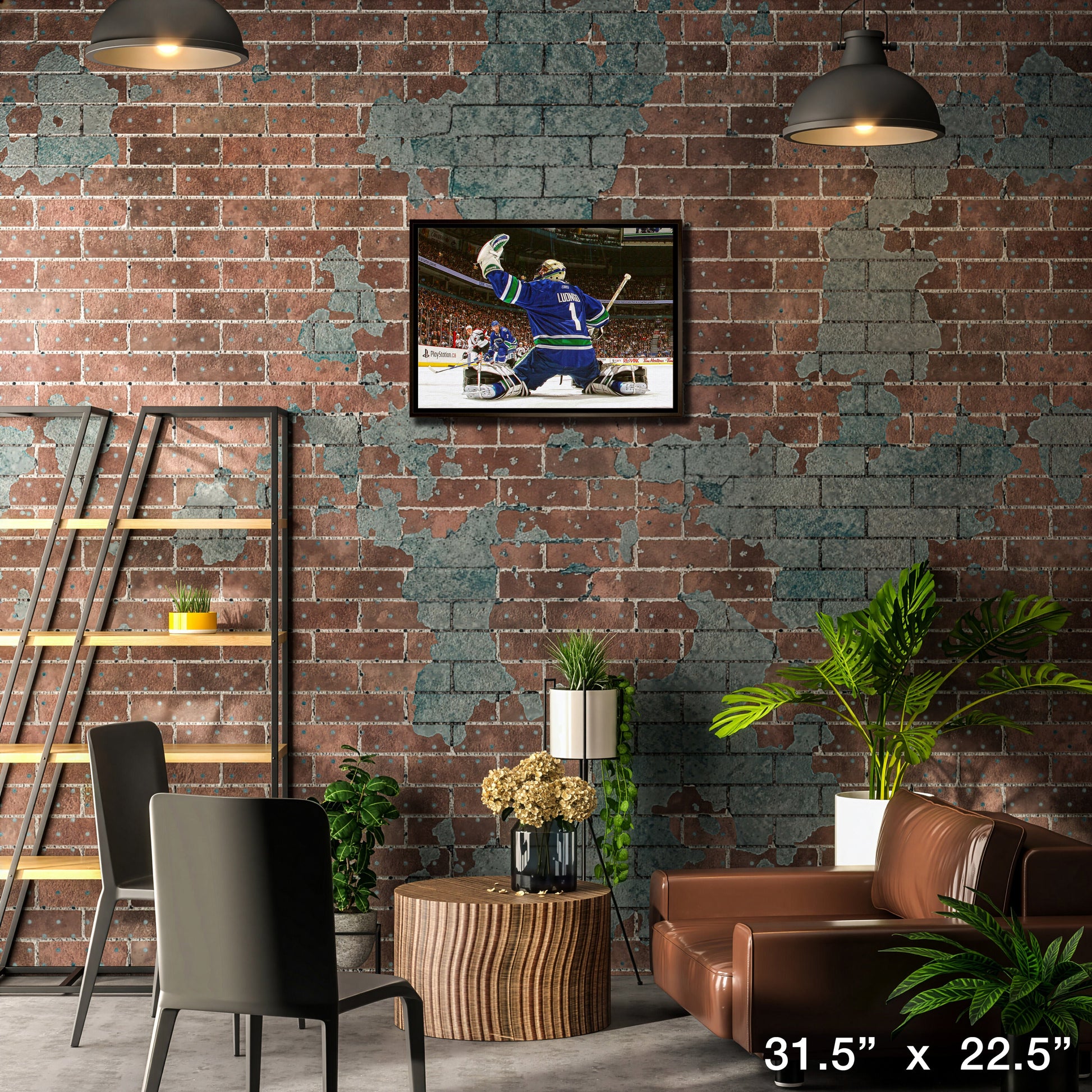 Roberto Luongo 20x29 Framed Canvas Canucks Glove Save-H