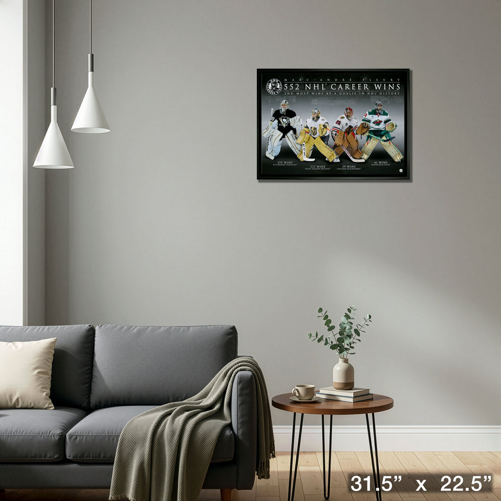 Marc-Andre Fleury Framed 20x29 Canvas 552 Career Wins