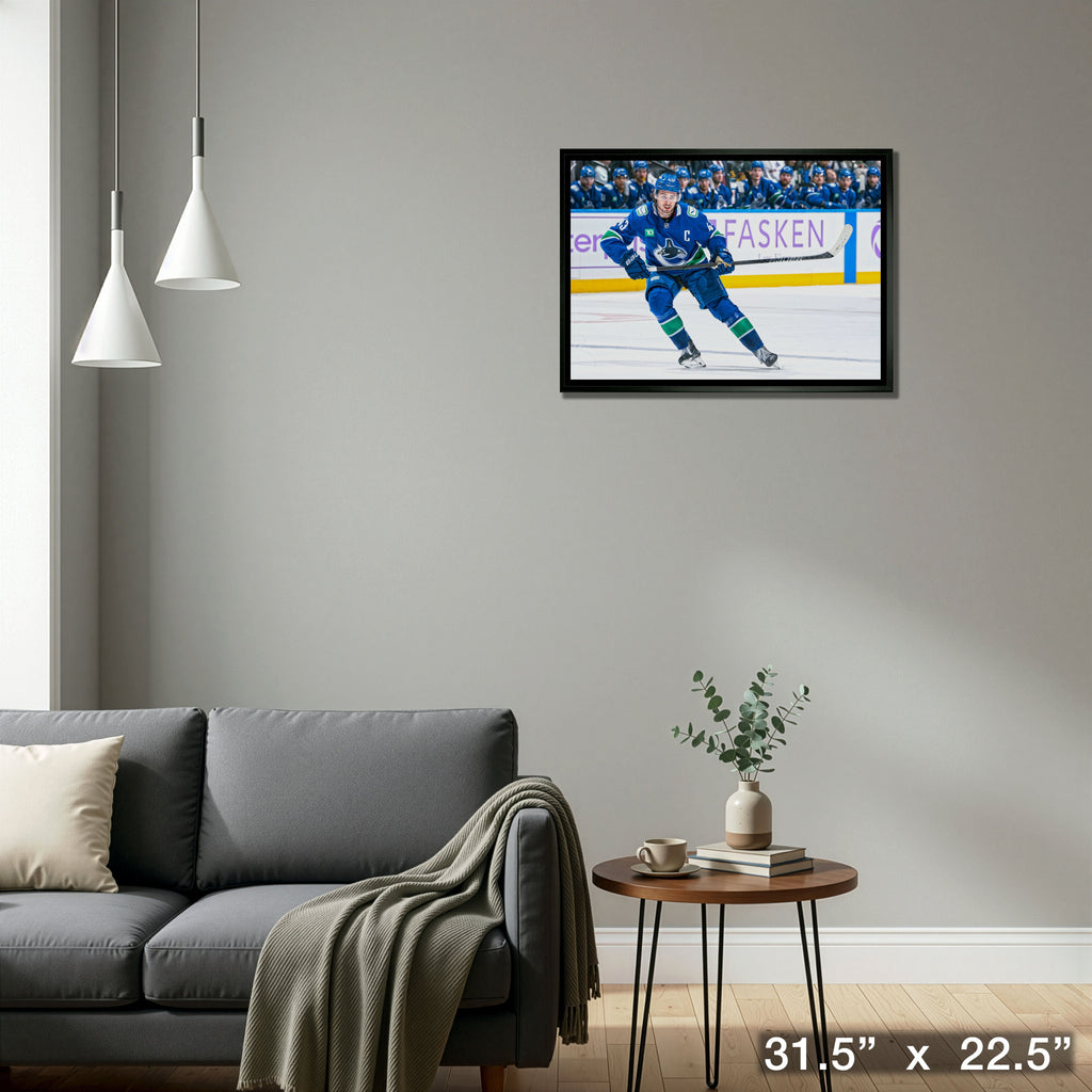 Quinn Hughes 20x29 Framed Canvas Vancouver Canucks