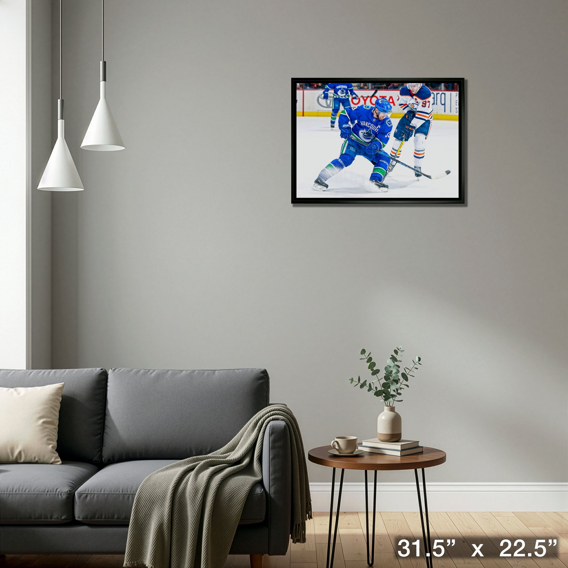 Henrik Sedin 20x29 Framed Canvas Vancouver Canucks