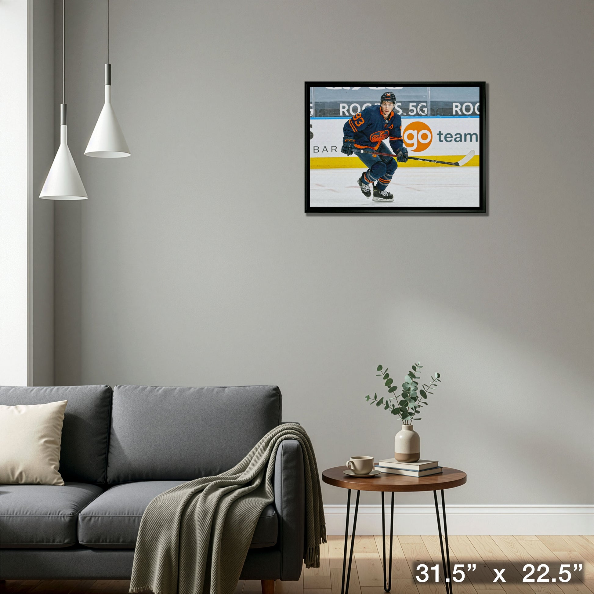 Ryan Nugent-Hopkins 20x29 Framed Canvas Oilers Action-H