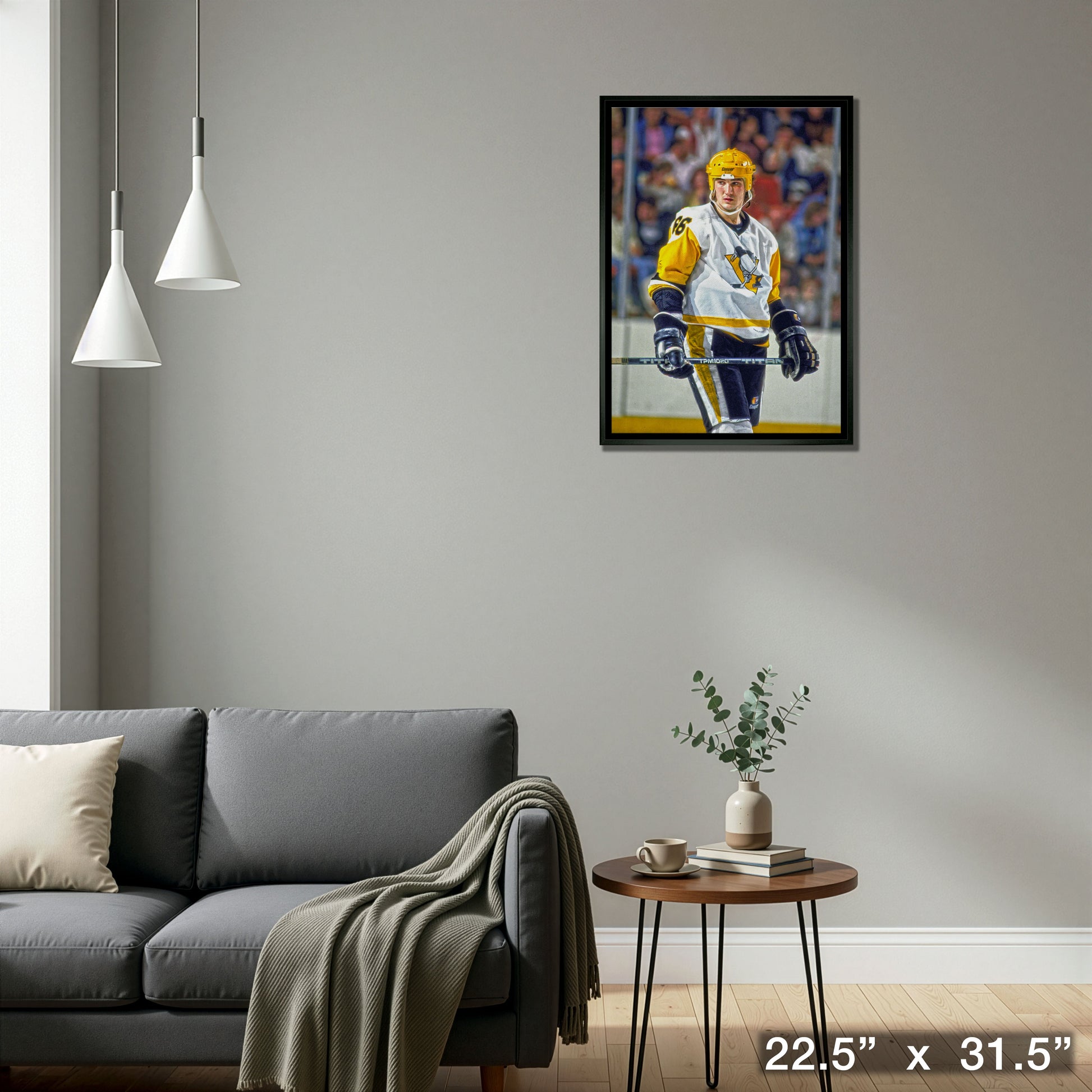 Mario Lemieux Pittsburgh Penguins Framed 20x29 Stare Canvas