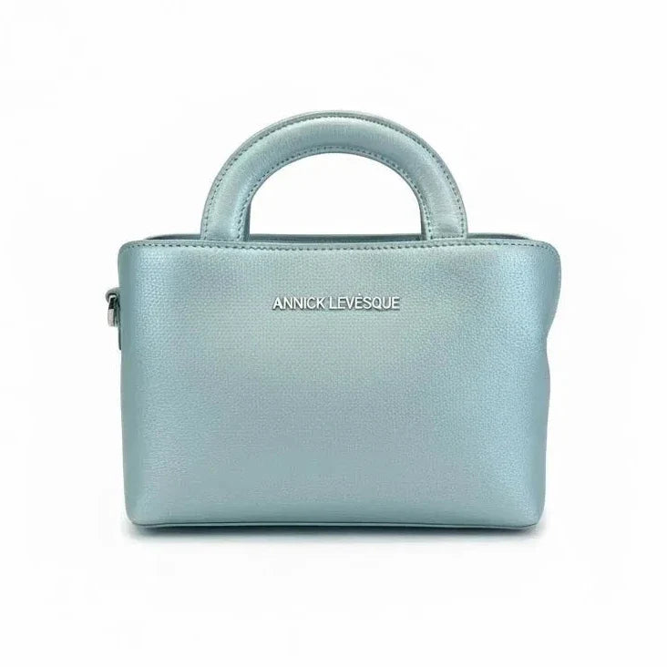 Two-in-One Leather Handbag, Sky Blue | Clarence