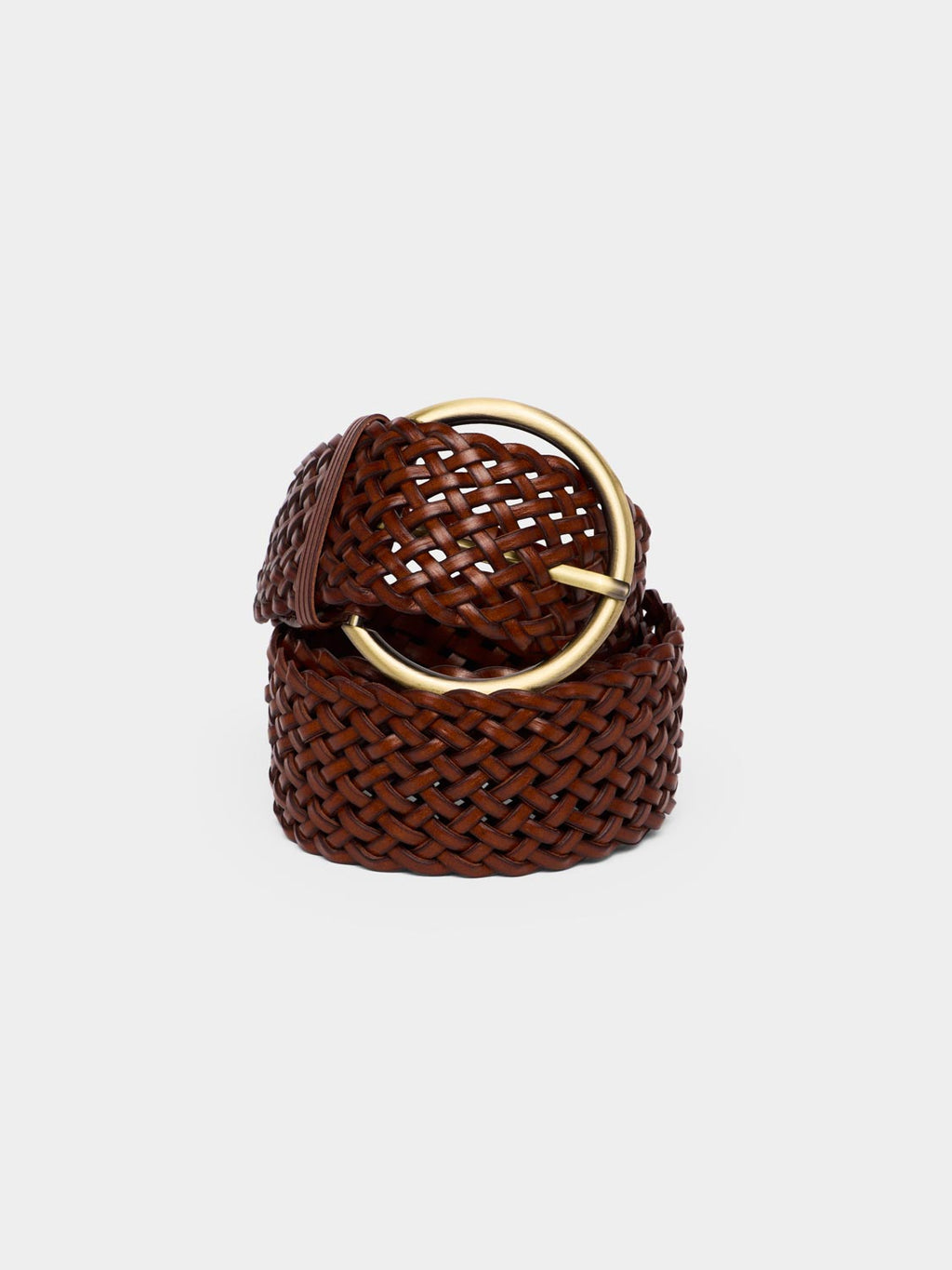 Ceinture tressée avec boucle en laiton