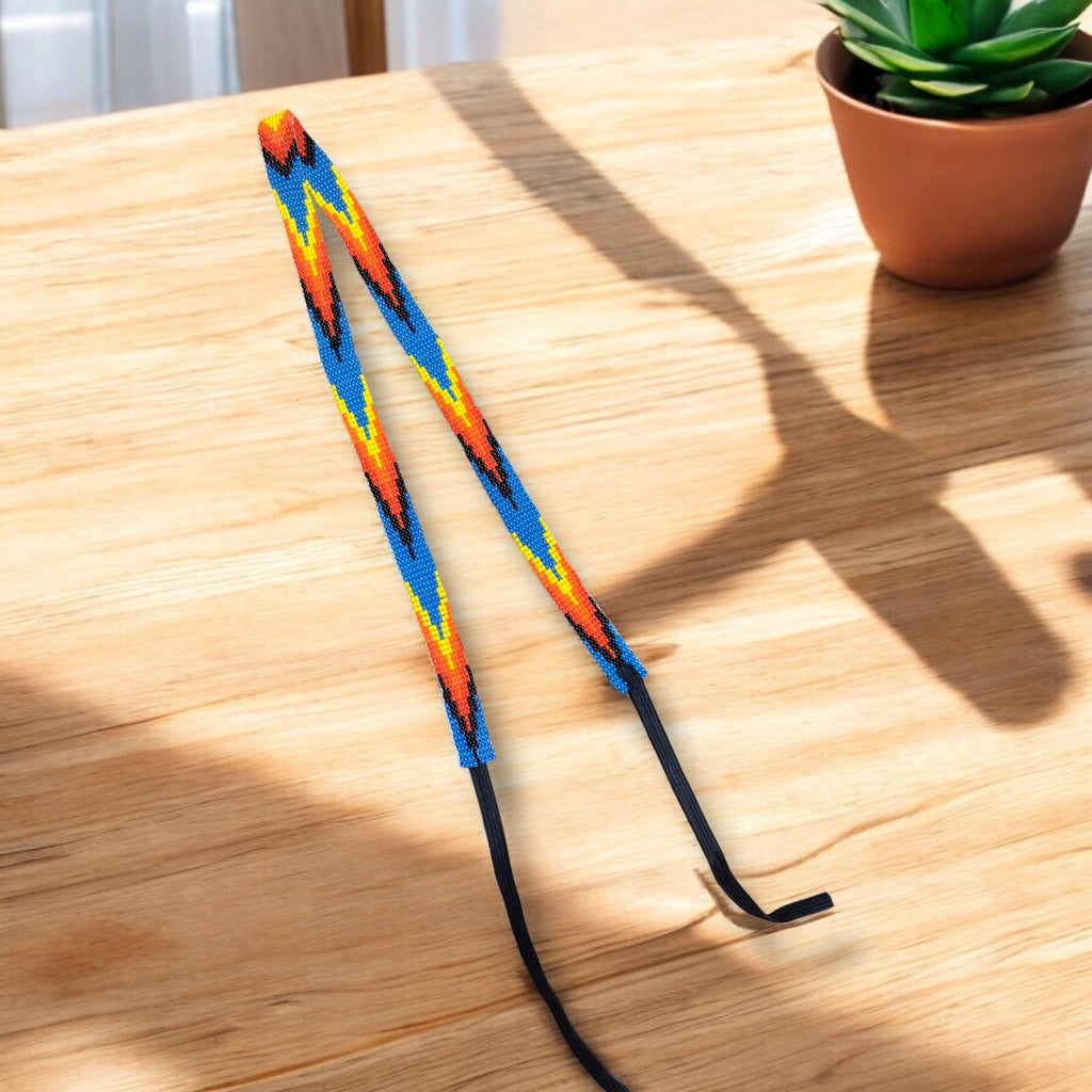 Blue Handmade Beaded Hatband