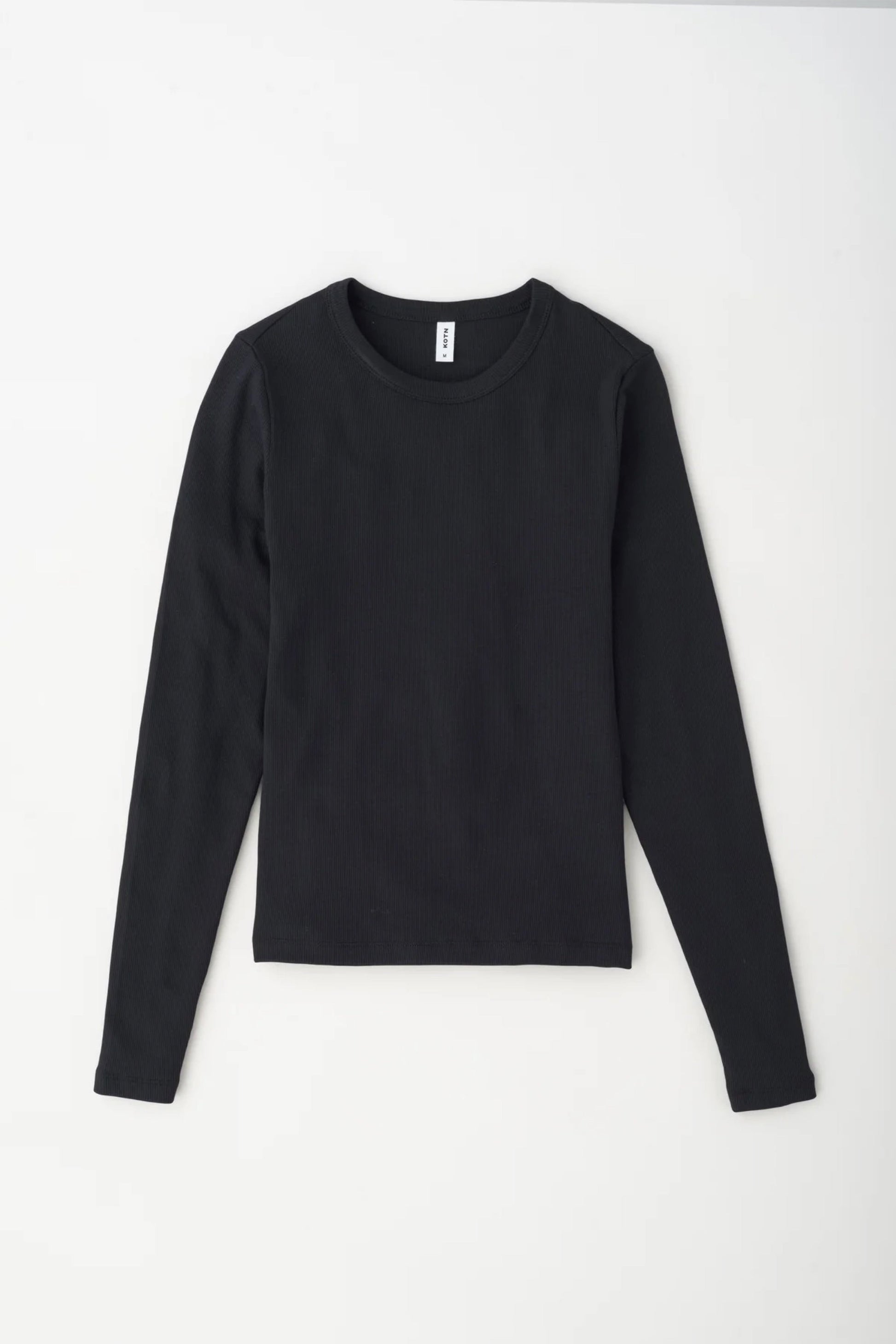 T-shirt à manches longues côtelé ajusté pour femme
