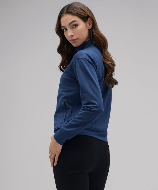 Pull Transit à fermeture éclair quart de tour en mérinos pour femme