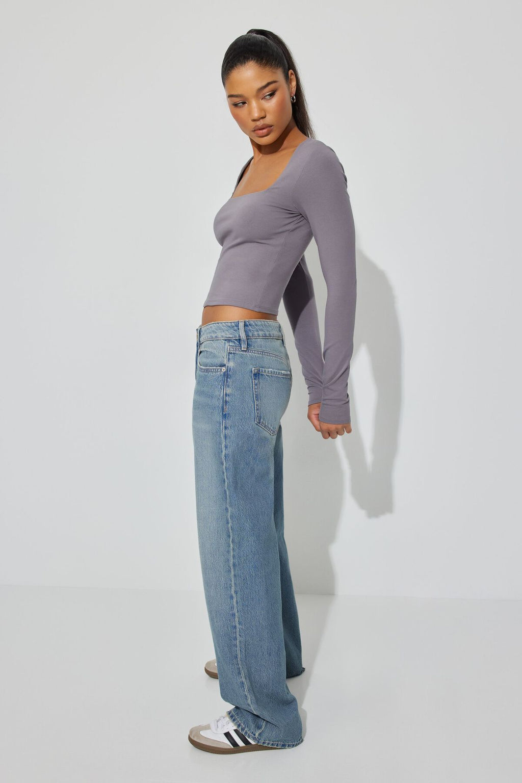 Portia Square Neck Long Sleeve Top