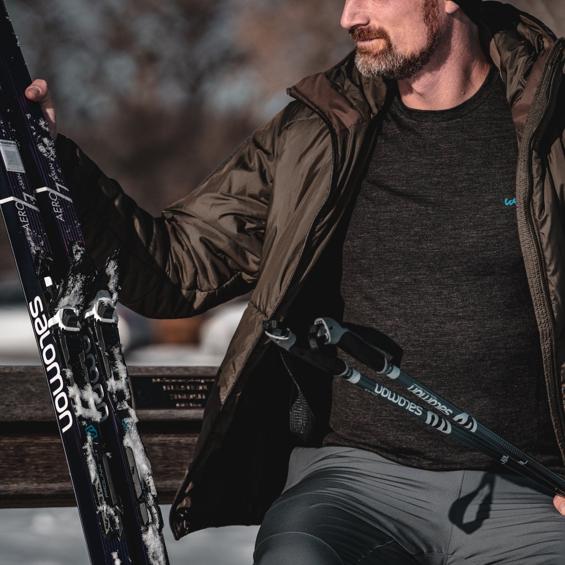 Men's 100% Merino Wool Long Sleeve Crew Neck Shirt 190 GSM