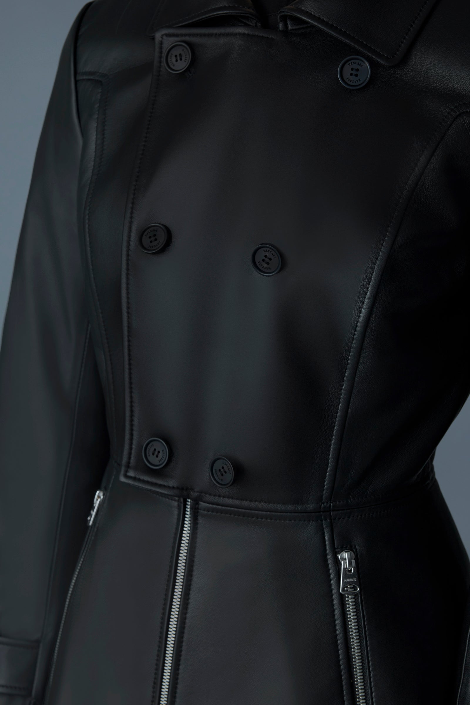 Veste ajustée en cuir d'agneau BARBARA