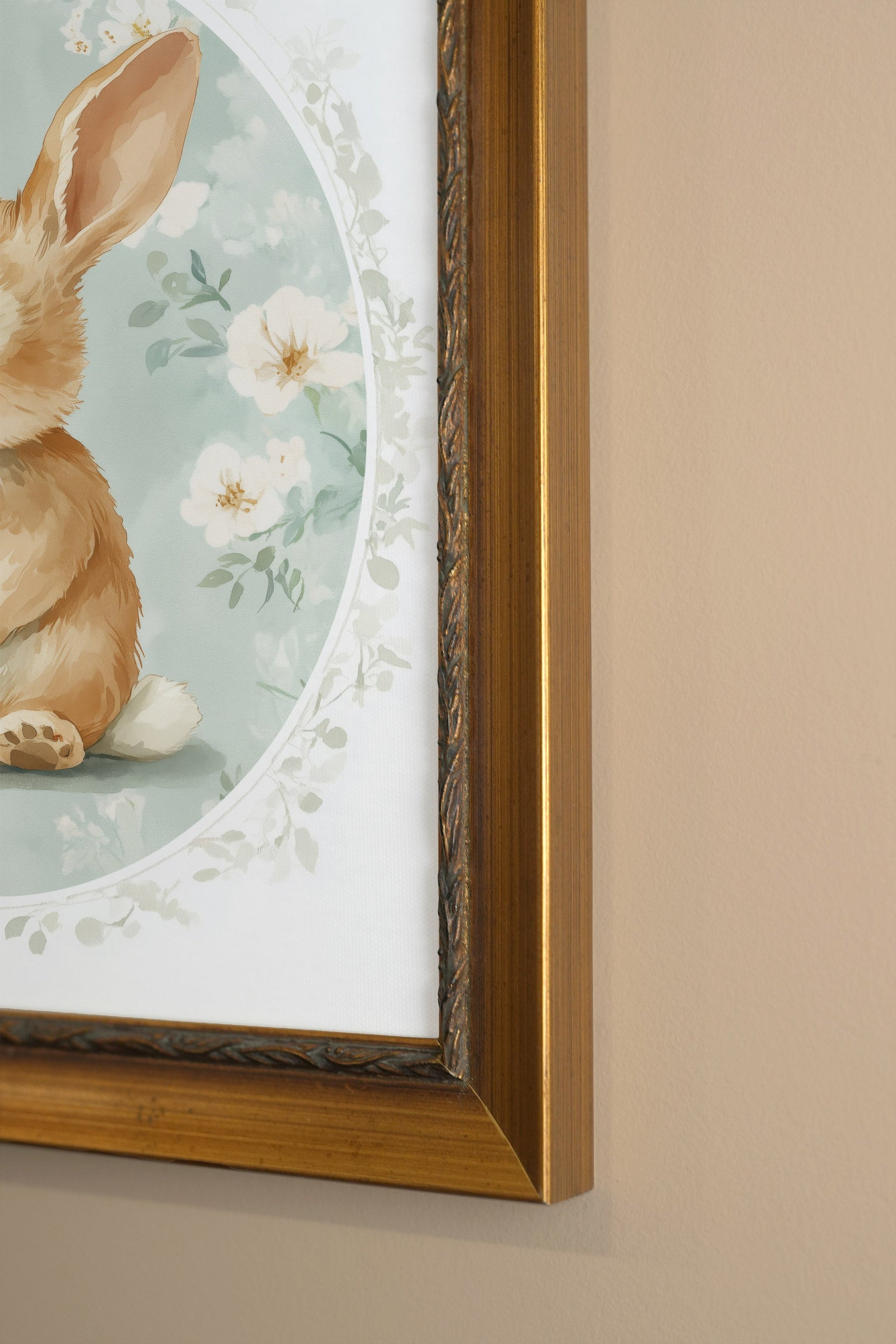 Little Golden Rabbit, Vintage Frame Gold