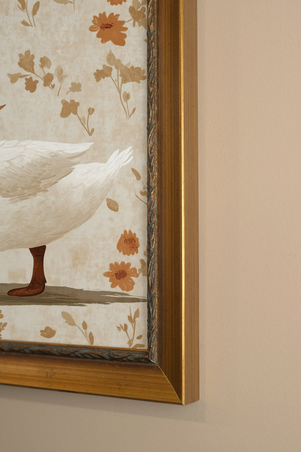 Elegant Duck, Vintage Gold Frame