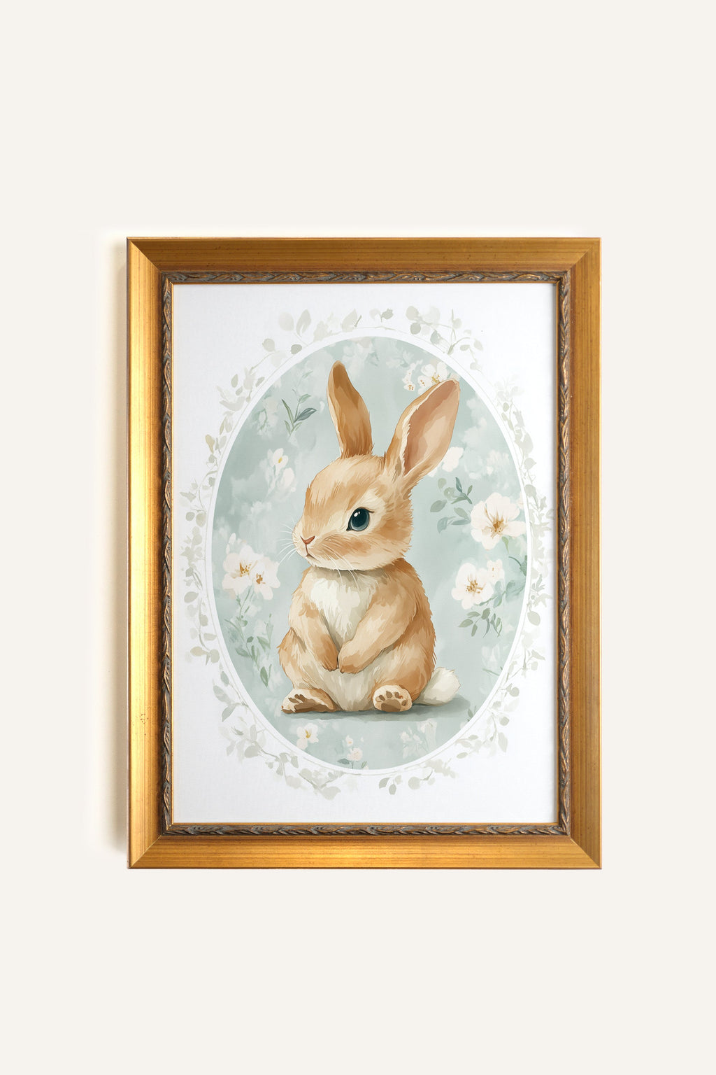 Little Golden Rabbit, Vintage Frame Gold