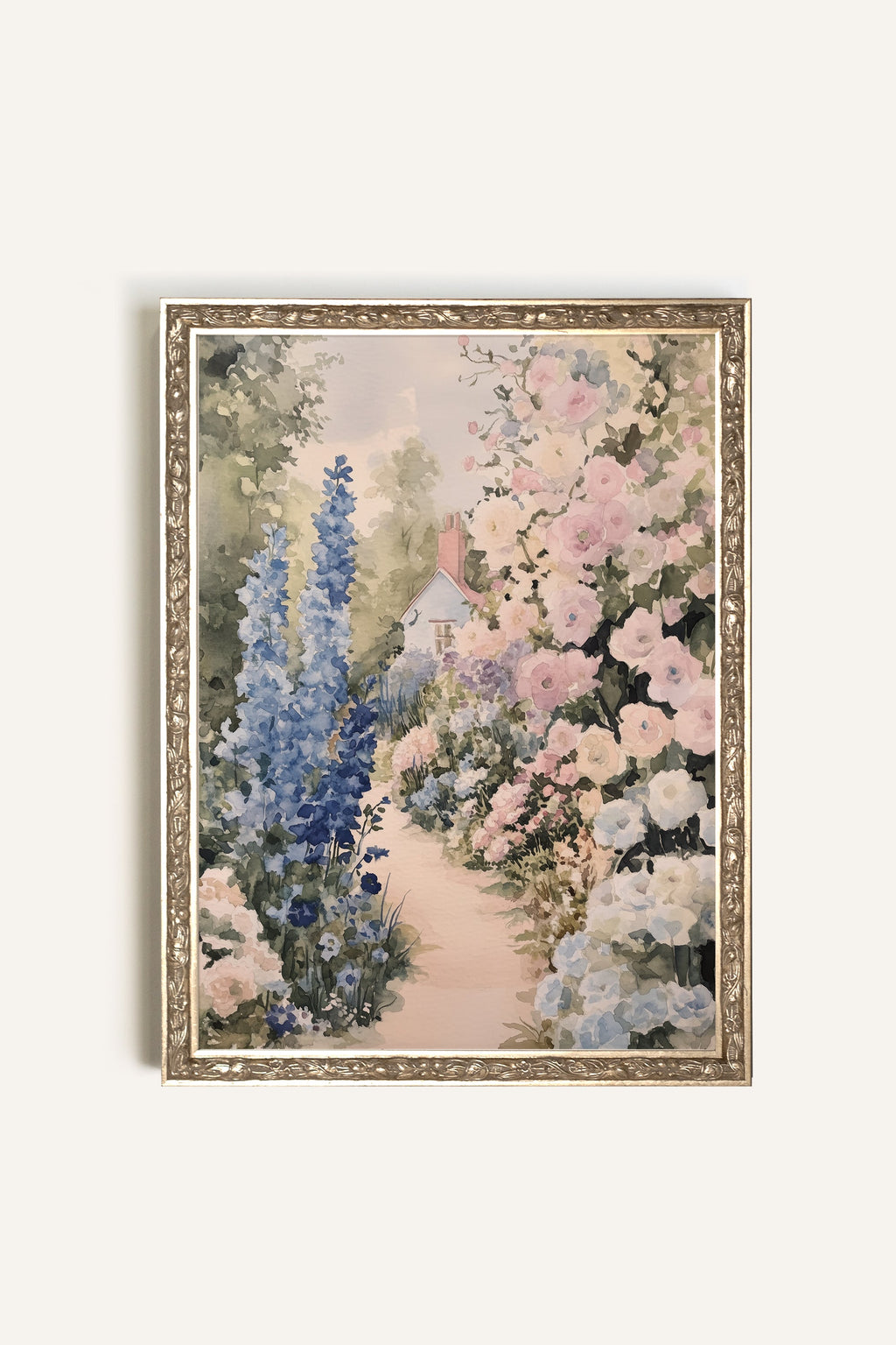 Floral Path, Vintage Silver Frame