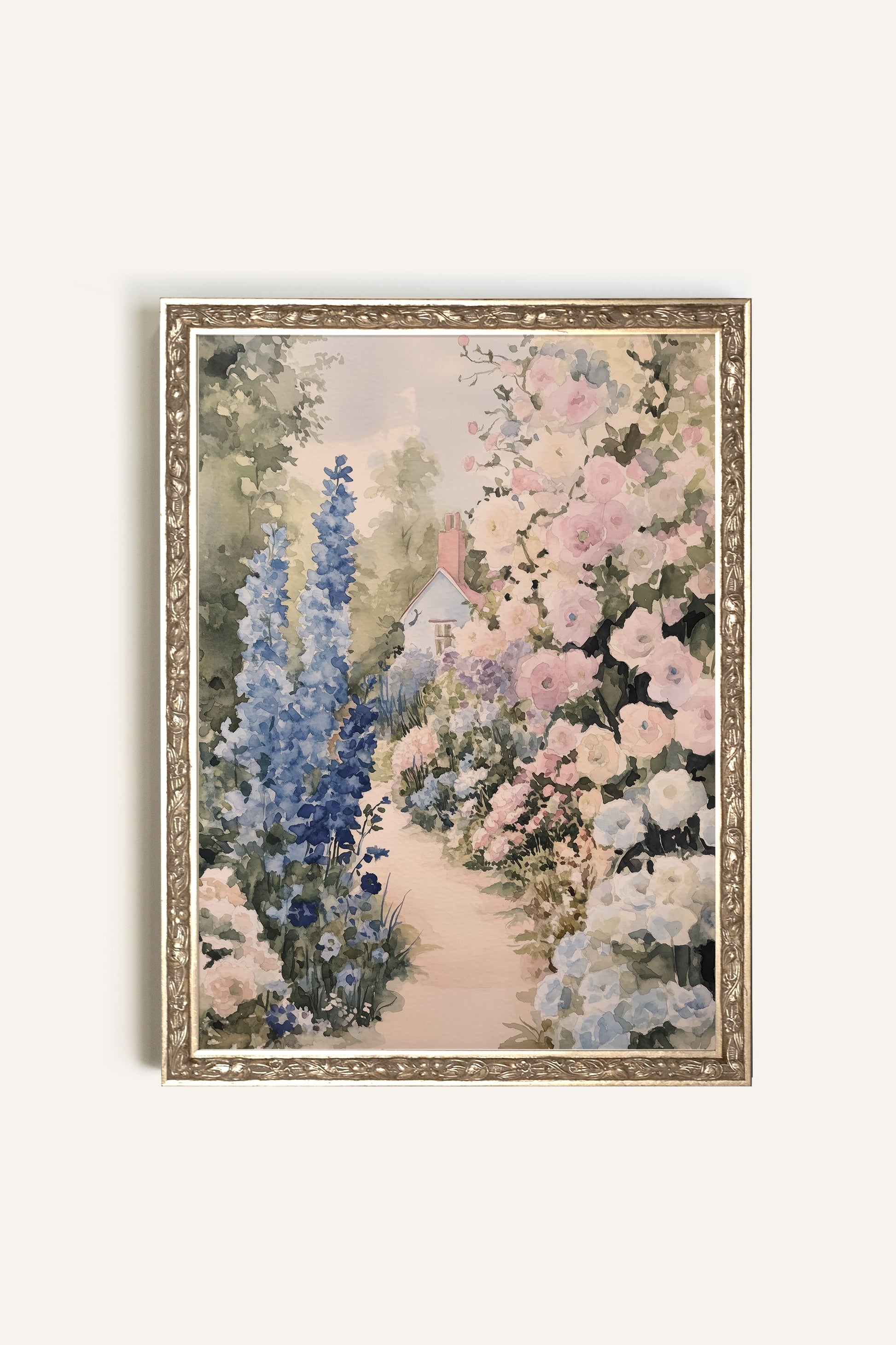 Floral Path, Vintage Silver Frame
