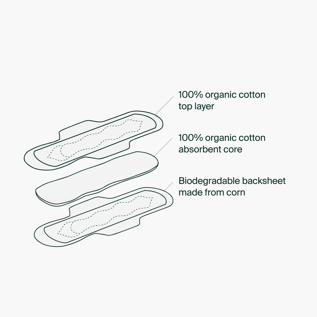 Individual Packets - 100% Organic Cotton Daily Pads