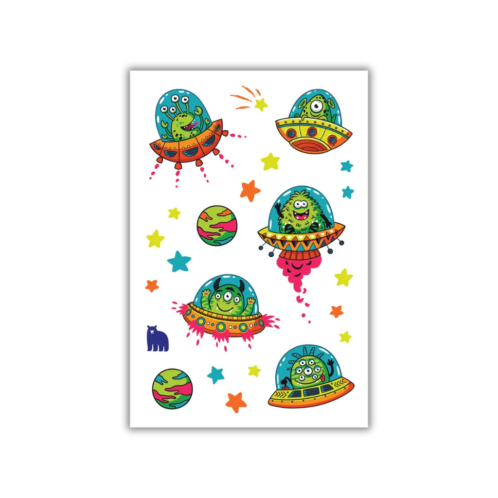 Cute UFOs - Four Bears Sticker Club