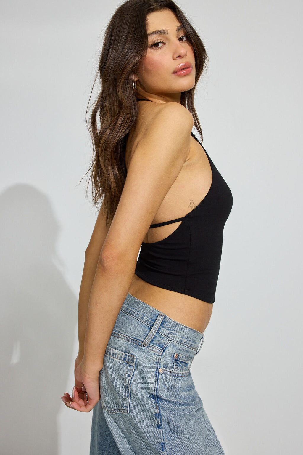 High Neck Open Back Halter Top