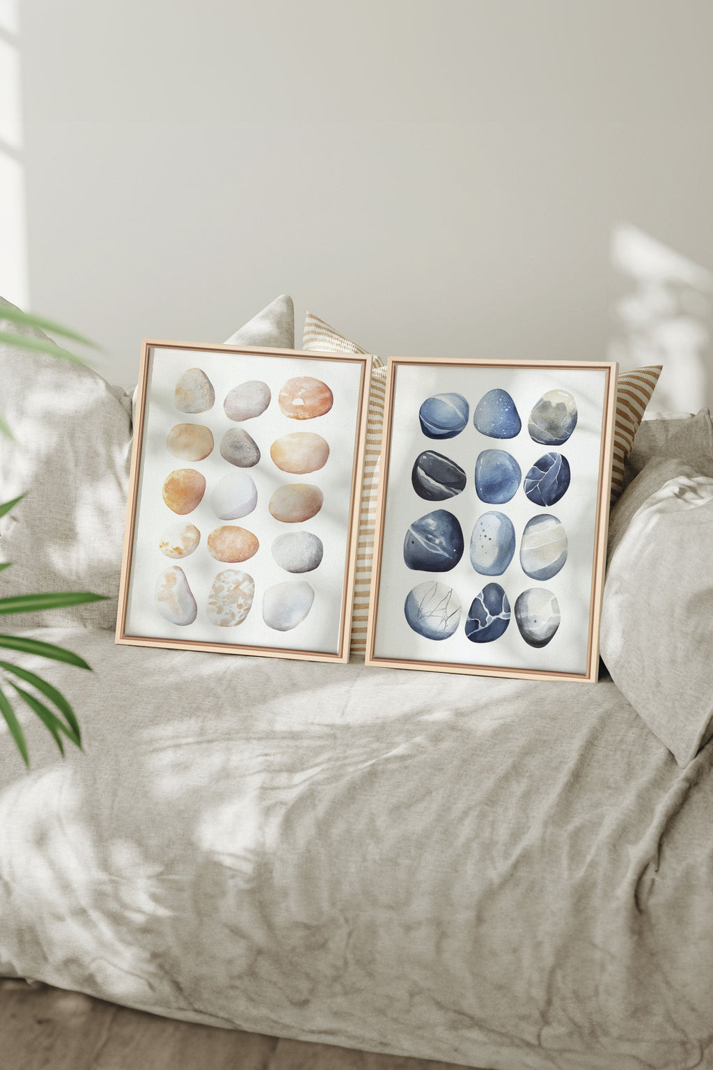 SHORELINE GEMS DUO (2 Stretched Canvas Artworks)