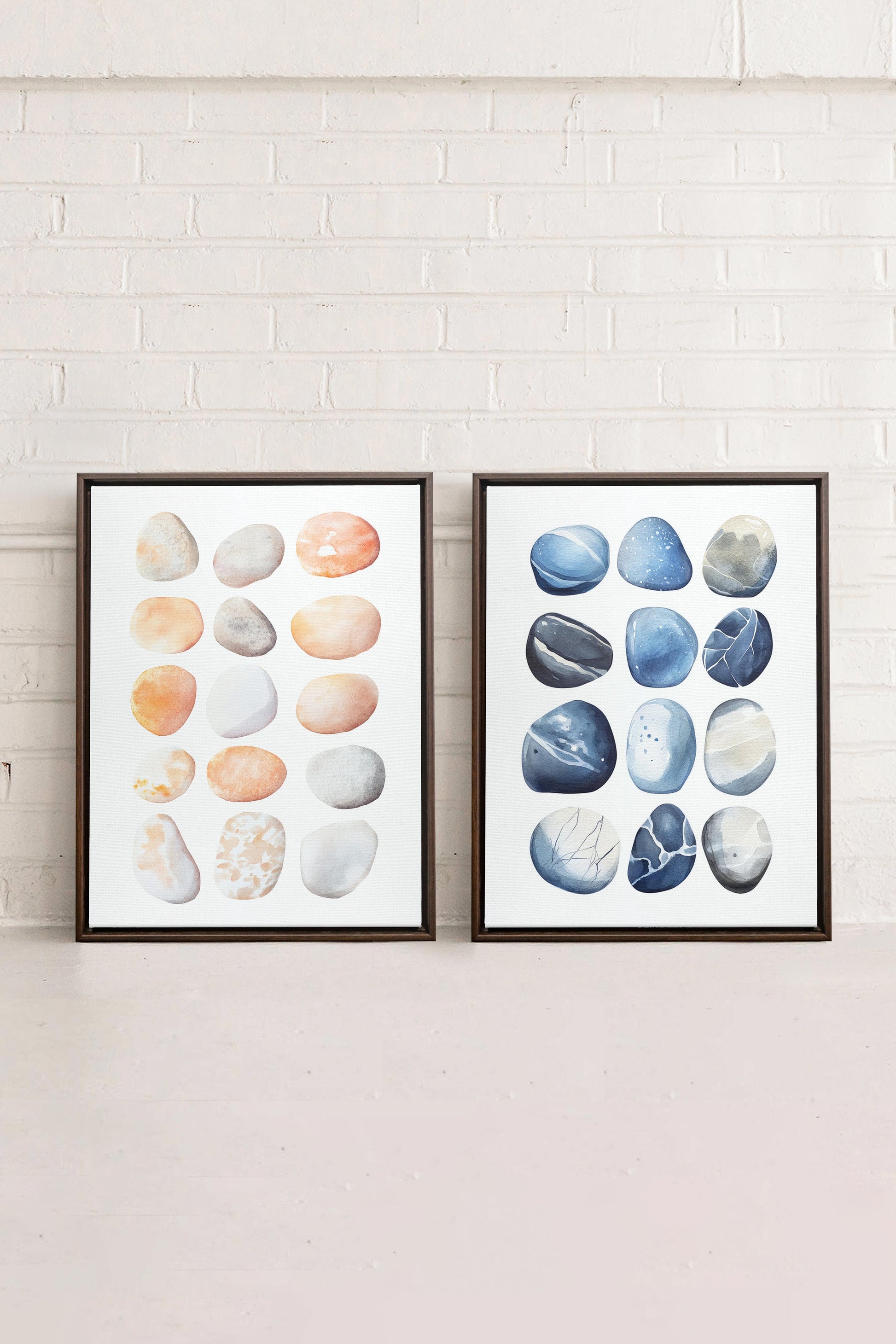 SHORELINE GEMS DUO (2 Stretched Canvas Artworks)