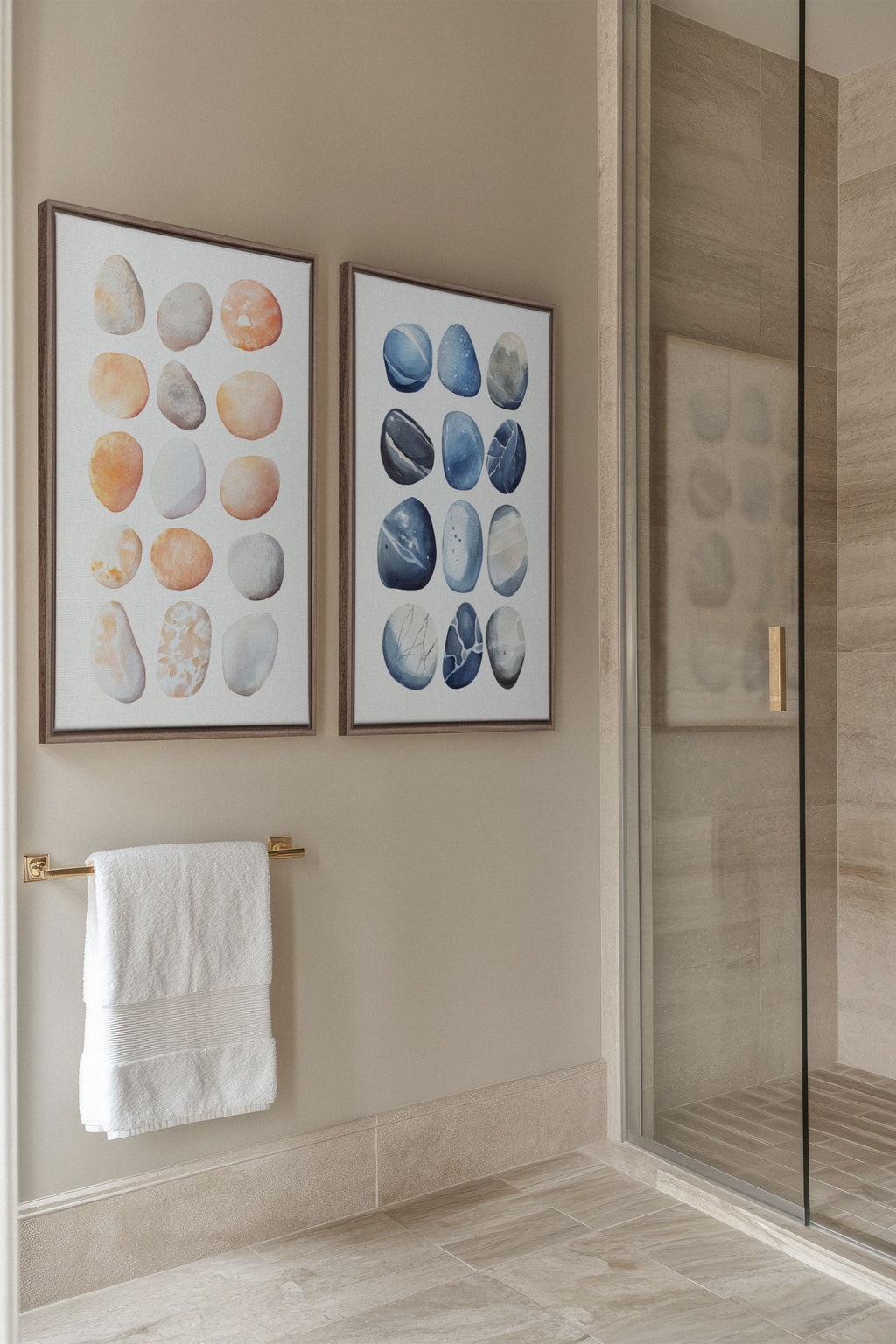 SHORELINE GEMS DUO (2 Stretched Canvas Artworks)