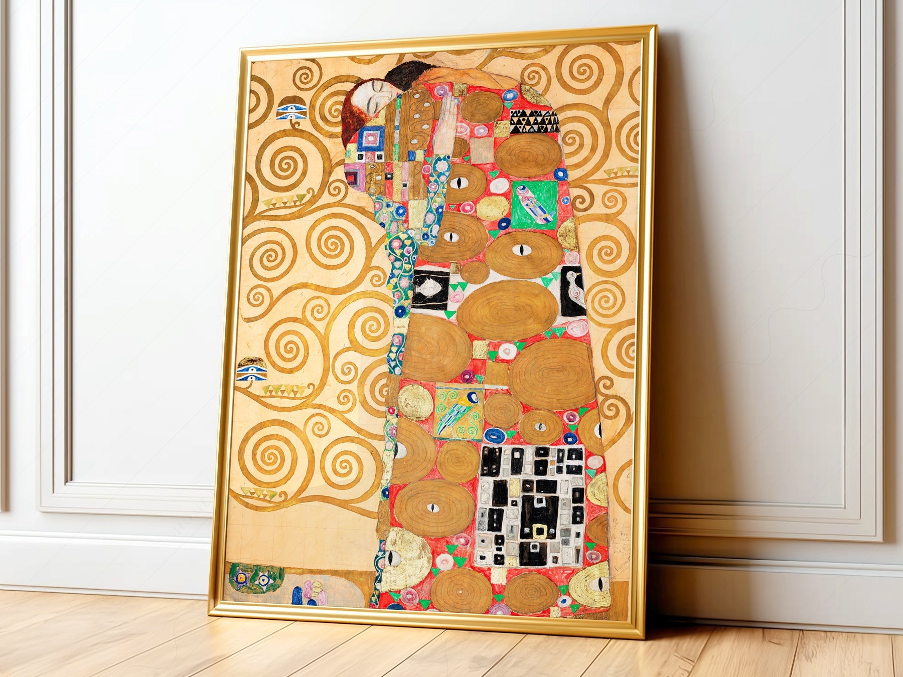 Gustav Klimt Fulfillment Art Print – Art Nouveau Golden Wall Poster