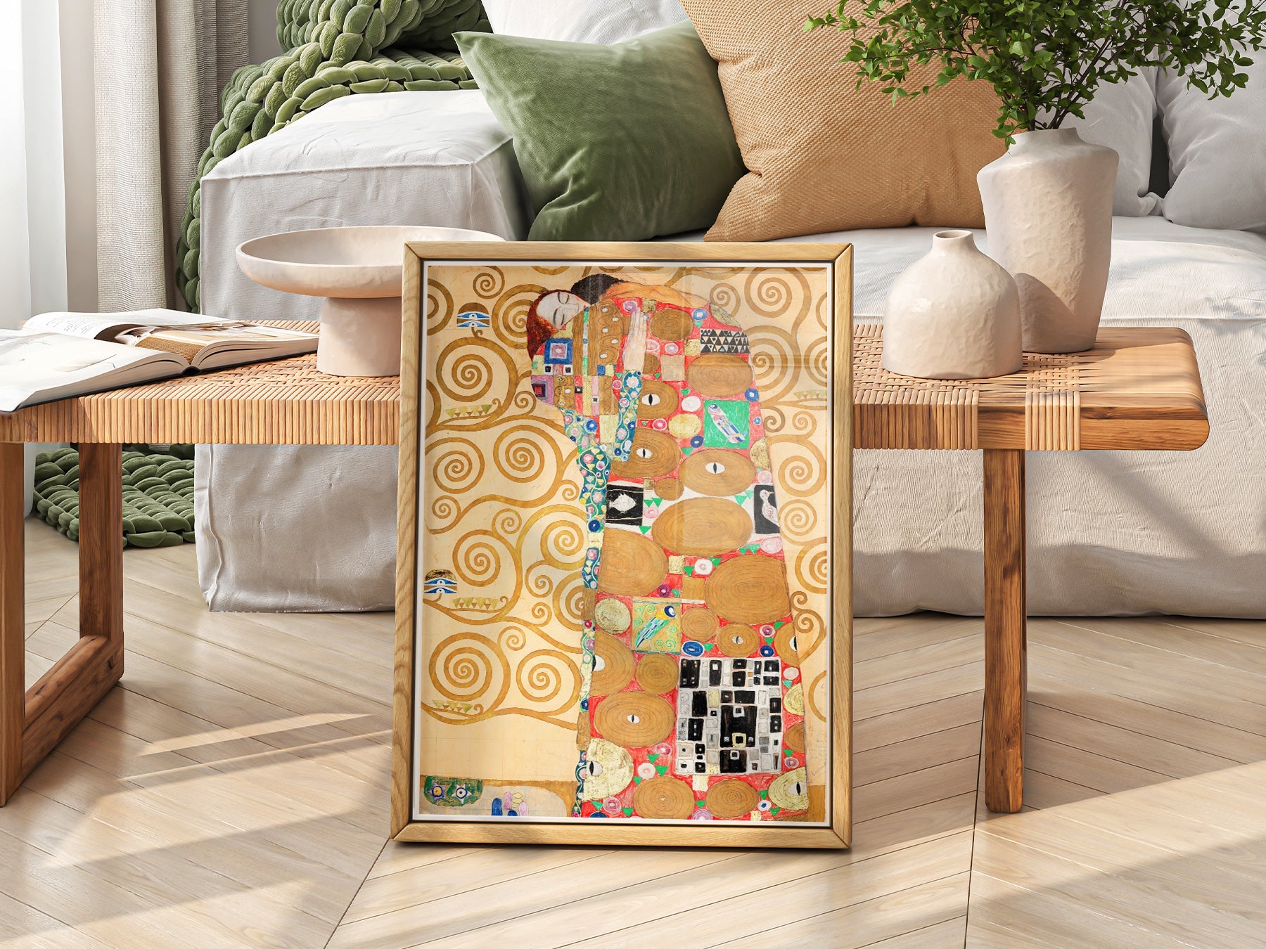 Gustav Klimt Fulfillment Art Print – Art Nouveau Golden Wall Poster