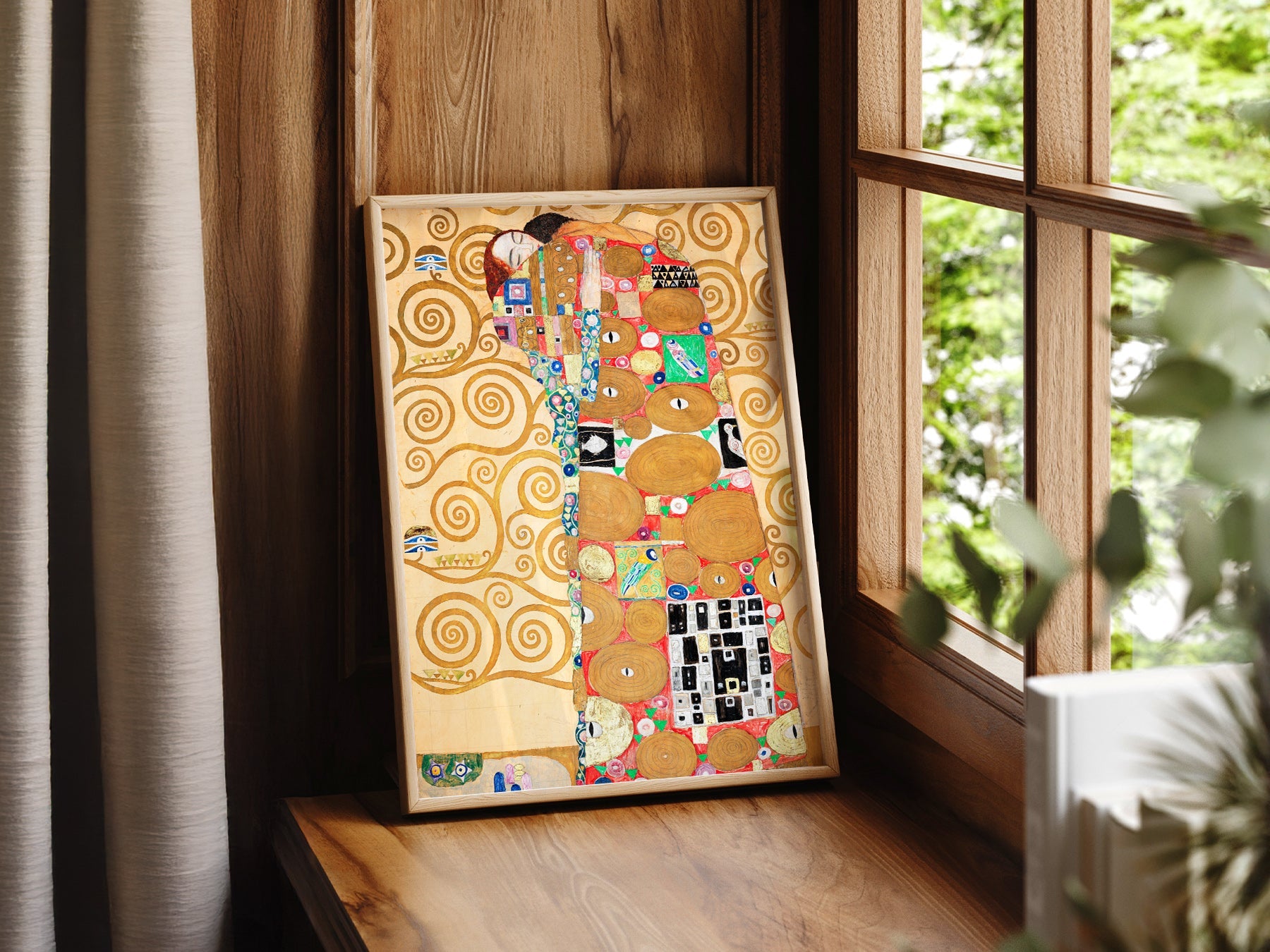 Gustav Klimt Fulfillment Art Print – Art Nouveau Golden Wall Poster
