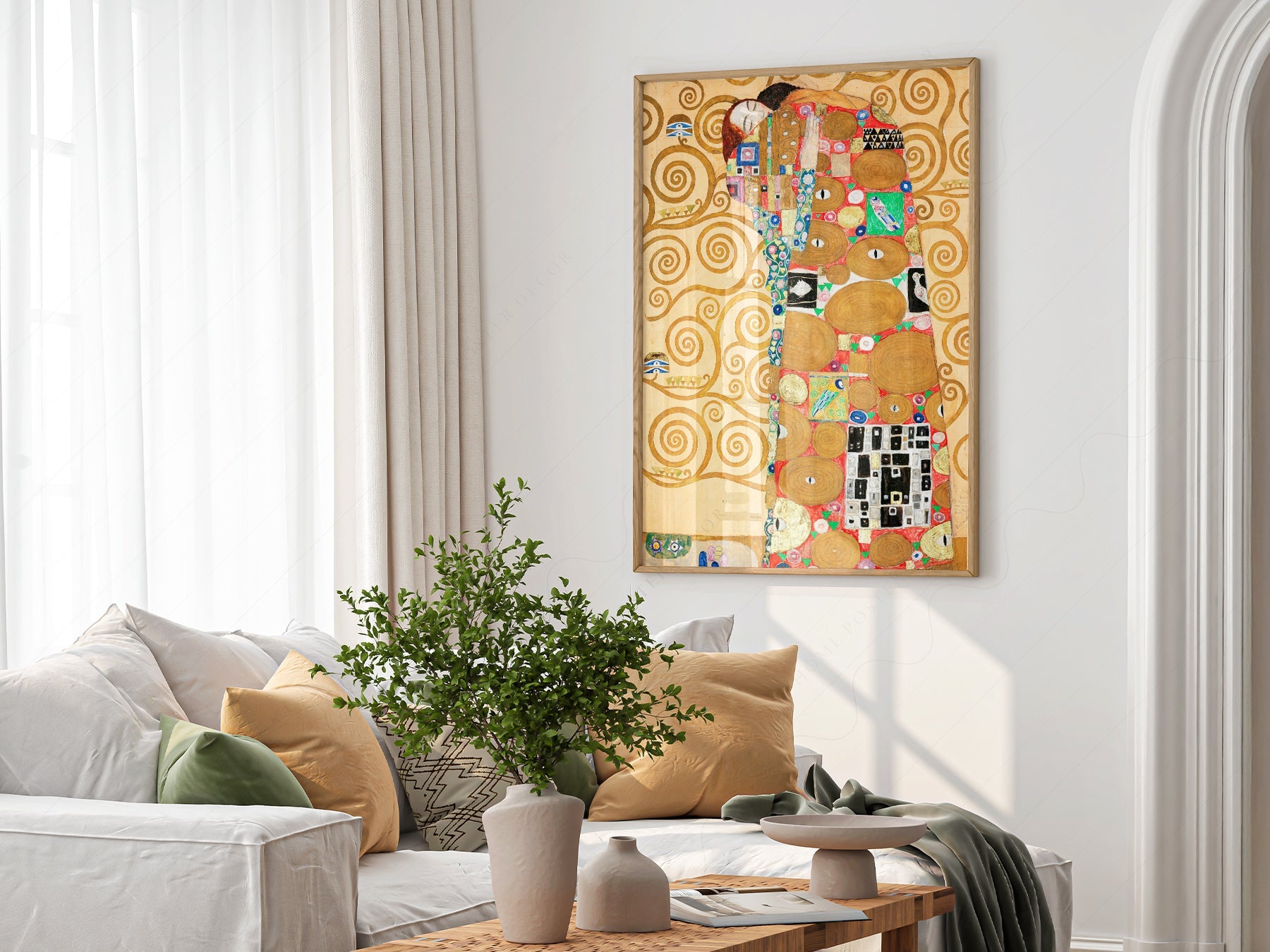 Gustav Klimt Fulfillment Art Print – Art Nouveau Golden Wall Poster