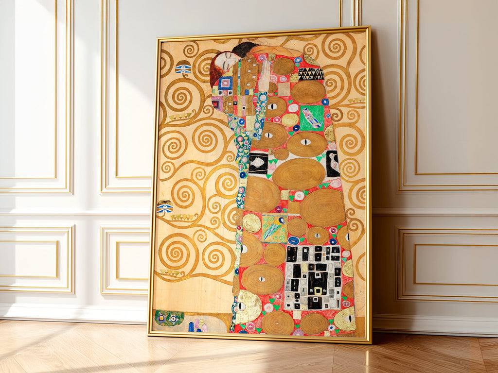 Gustav Klimt Fulfillment Art Print – Art Nouveau Golden Wall Poster