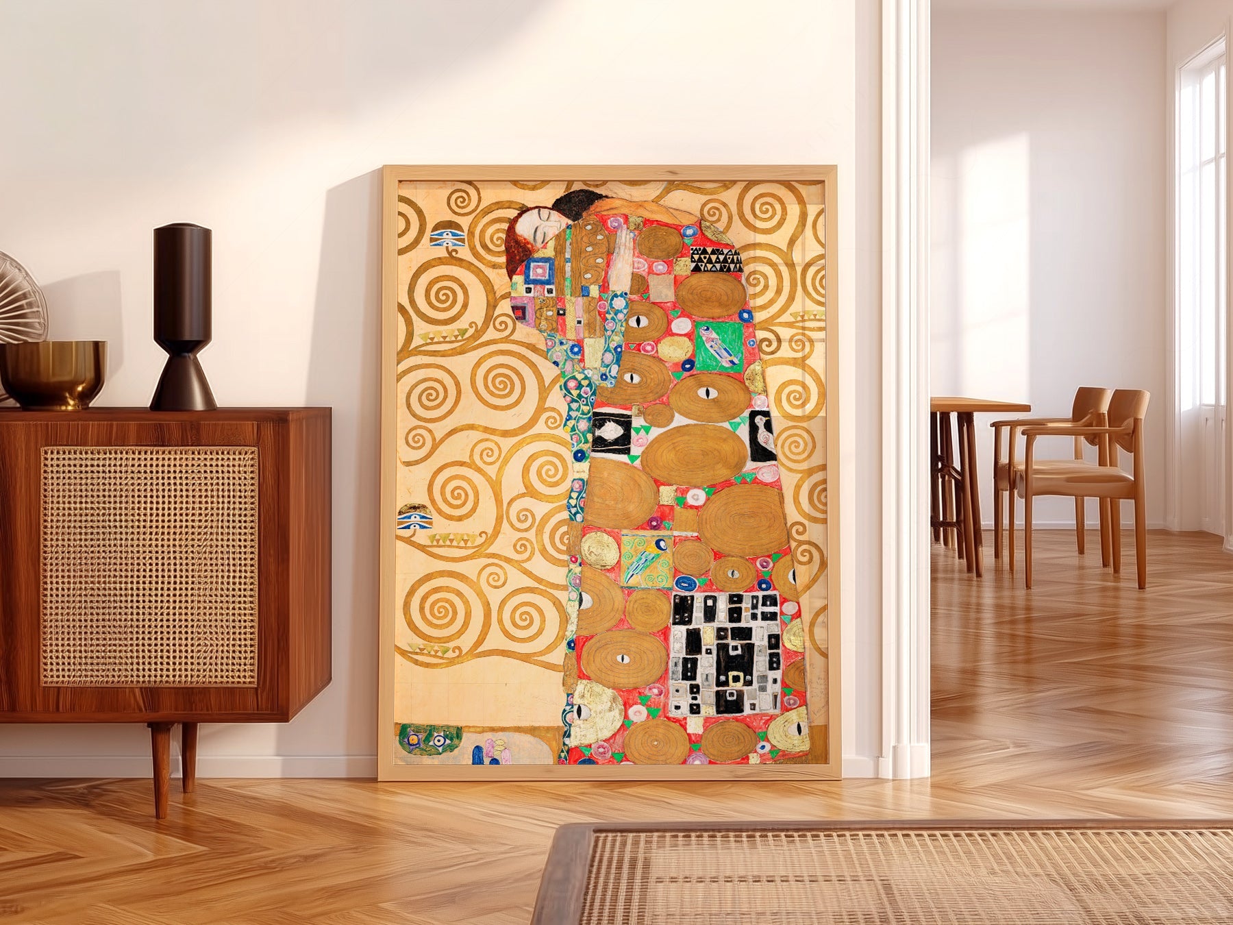 Gustav Klimt Fulfillment Art Print – Art Nouveau Golden Wall Poster