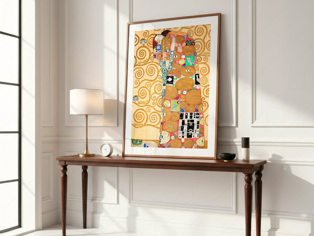 Gustav Klimt Fulfillment Art Print – Art Nouveau Golden Wall Poster