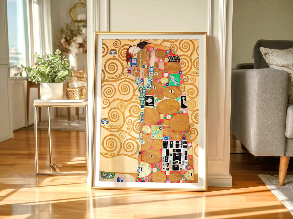 Gustav Klimt Fulfillment Art Print – Art Nouveau Golden Wall Poster