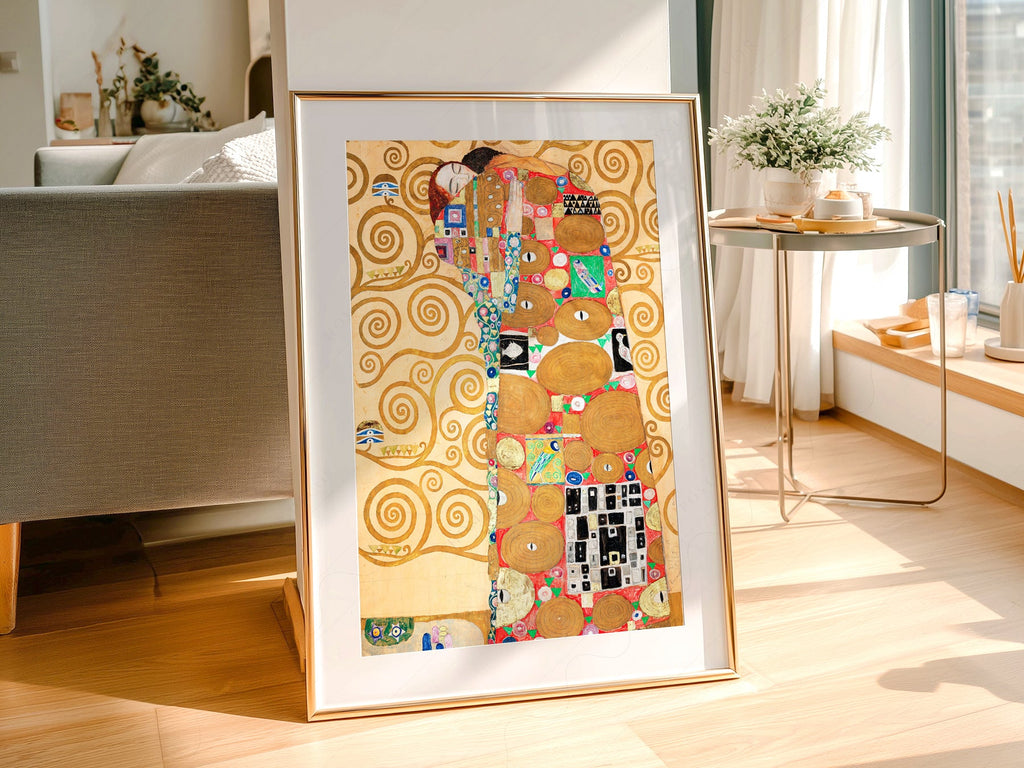 Gustav Klimt Fulfillment Art Print – Art Nouveau Golden Wall Poster