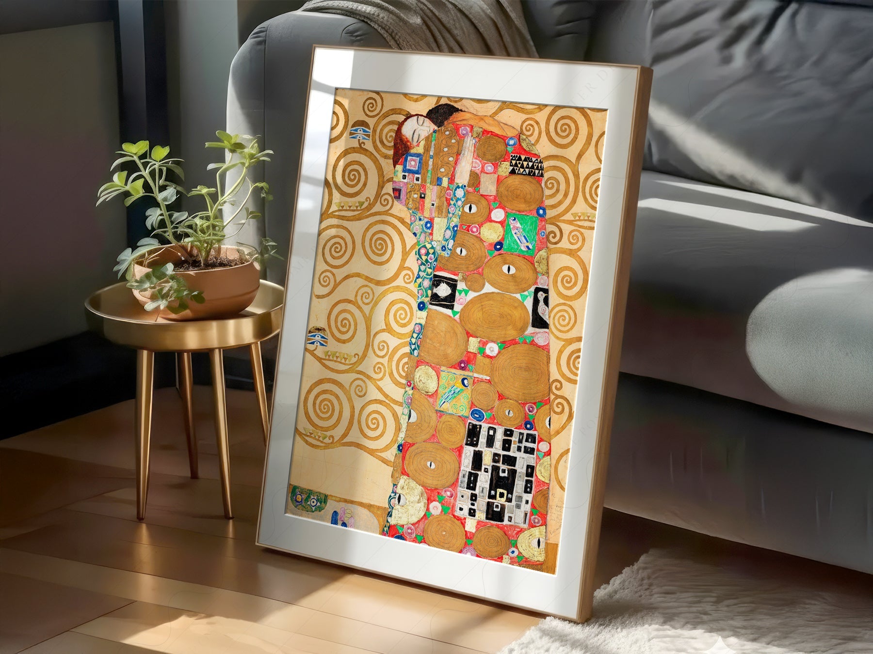 Gustav Klimt Fulfillment Art Print – Art Nouveau Golden Wall Poster
