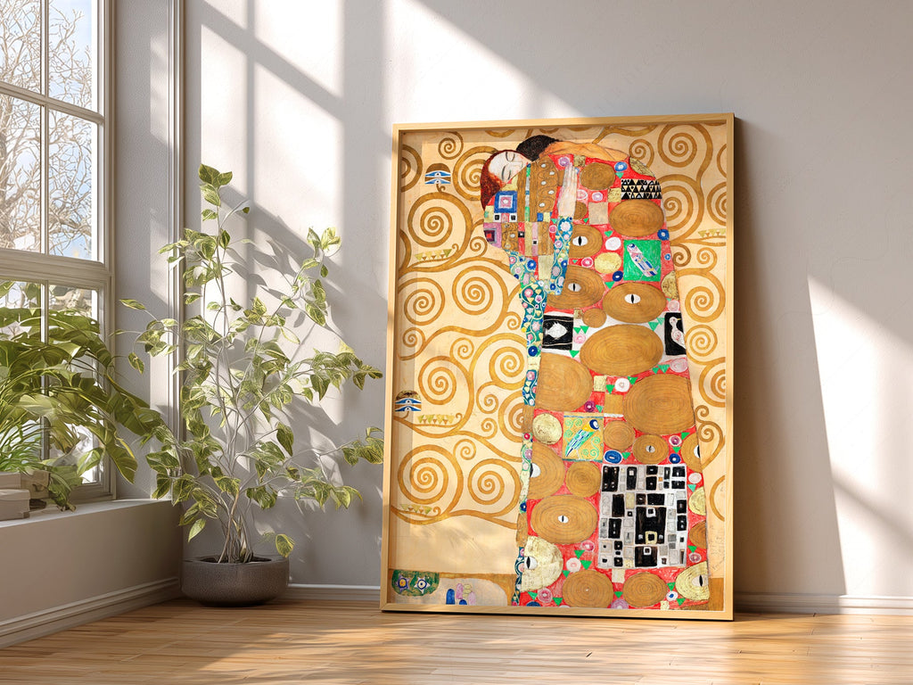 Gustav Klimt Fulfillment Art Print – Art Nouveau Golden Wall Poster