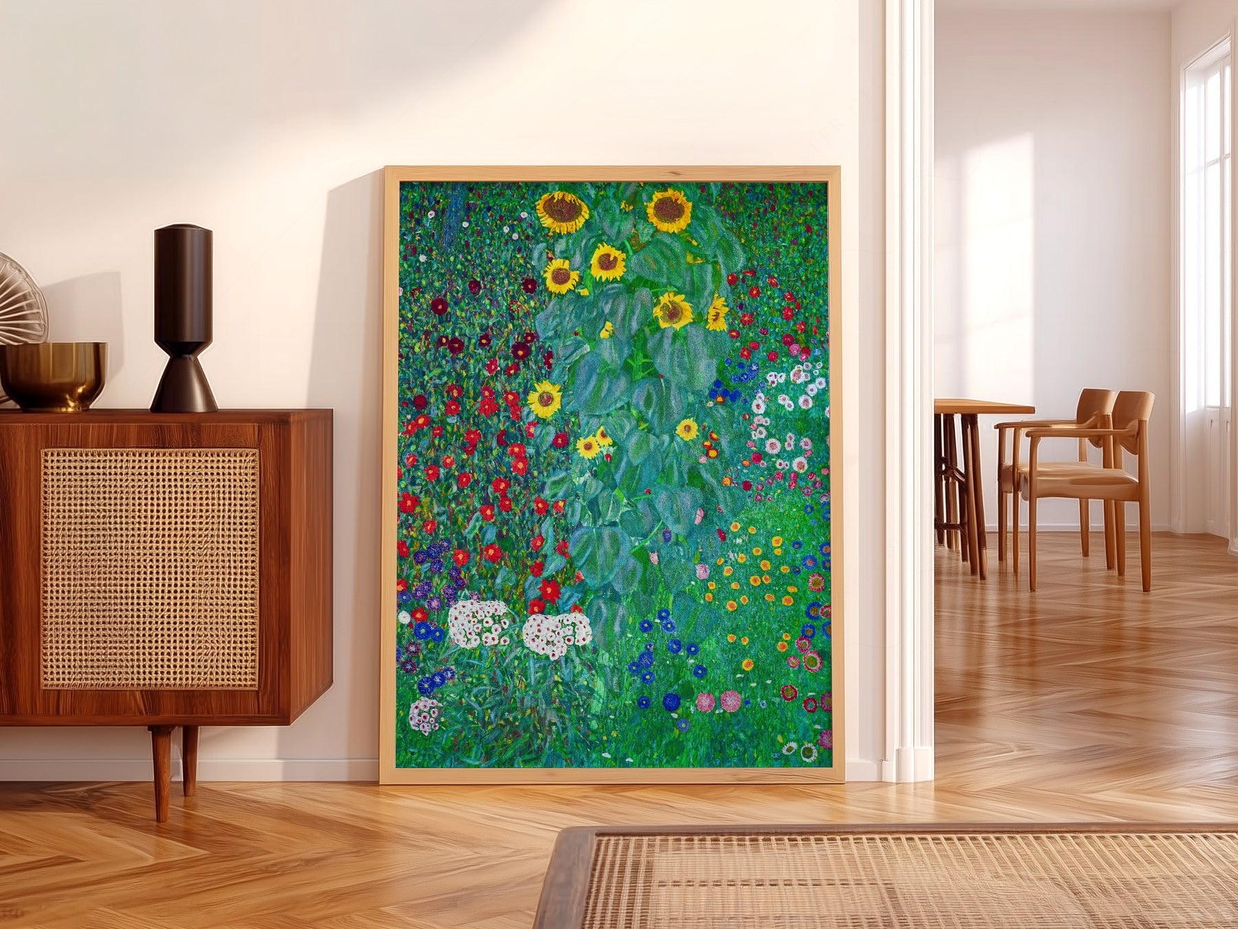 Gustav Klimt Farm Garden with Sunflowers Art Print – Floral Wall Art