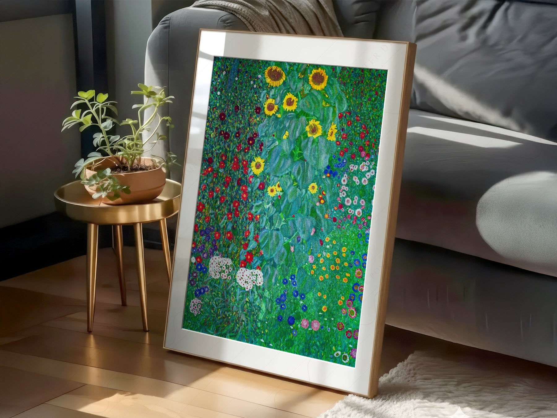 Gustav Klimt Farm Garden with Sunflowers Art Print – Floral Wall Art