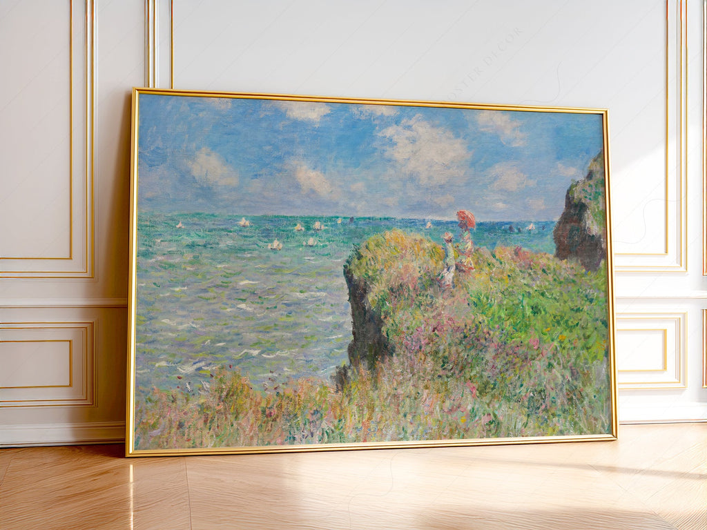 Claude Monet Cliff Walk at Pourville Art Print – Famous Painting Poster